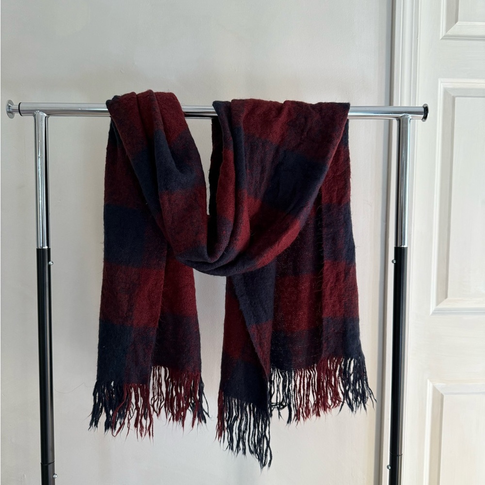 H&M Burgundy and Navy Scarf